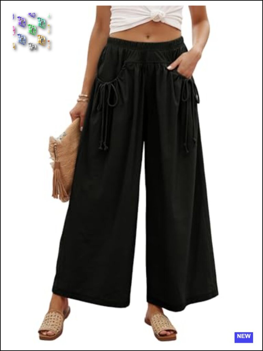 Wide Leg Pants High Waisted Casual Loose Lounge Pants with Pockets